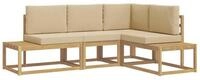 vidaXL Sofaelement Outdoor-Sofagarnitur 3 St&uuml;ck Wei&szlig; und Beige Polyester (4 St)