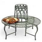 DanDiBo Baumbank Rund Metall Wetterfest Grau 96590 Rundbank &oslash; 120 cm Gartenbank,