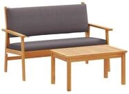 vidaXL Gartenlounge-Set Gartensofa-set mit Kissen 2 pcs Anthrazit Massivholz, (2-tlg)