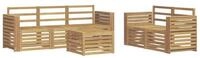 vidaXL Gartenlounge-Set Outdoor-Sofagarnitur 6 Stk. Wei&szlig; Massivholz, (6-tlg)