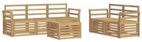 vidaXL Gartenlounge-Set Outdoor-Sofagarnitur 6 Stk. Wei&szlig; Massivholz, (6-tlg)