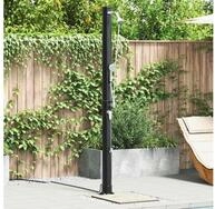 vidaXL Solardusche, Au&szlig;en Solardusche Schwarz 217 cm PVC und Aluminium