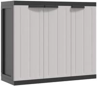 vidaXL Garten-Ger&auml;teschrank, Gartenschrank Grau und Schwarz 97x37x85 cm PP