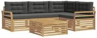 vidaXL Gartenlounge-Set Outdoor-Sofagarnitur 5 Stk. Wei&szlig; und Anthrazit Polyester,