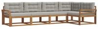 vidaXL Gartenlounge-Set Outdoor-Sofagarnitur mit Kissen 5 pcs Nat&uuml;rlich und