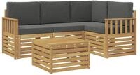 vidaXL Gartenlounge-Set Outdoor-Sofagarnitur 5 pcs Wei&szlig; und Anthrazit 59 x 59 x 37