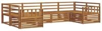 vidaXL Gartenlounge-Set Outdoor-Sofagarnitur 6 pcs Natur, (6-tlg)