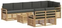 vidaXL Gartenlounge-Set Outdoor-Sofagarnitur 9 pcs Wei&szlig; und Anthrazit 59 x 59 x 37