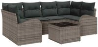 vidaXL Loungesofa Gartensofa-set Grau 55 x 55 x 37 cm Poly-Rattan, 7 Teile
