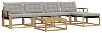 vidaXL Gartenlounge-Set Outdoor-Sofagarnitur 6 pcs Wei&szlig; und Hellgrau, (6-tlg)