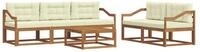vidaXL Gartenlounge-Set Outdoor-Sofagarnitur mit Kissen 6 pcs Natur und Creme,