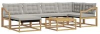 vidaXL Gartenlounge-Set Outdoor-Sofagarnitur 7 pcs Wei&szlig; und Hellgrau 79 x 79 x 37
