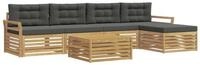 vidaXL Gartenlounge-Set Outdoor-Sofagarnitur 6 Stk. Wei&szlig; und Anthrazit Polyester,