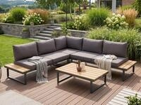 Beautysofa Gartenlounge-Set MADISON modulare Ecklounge mit Gartentisch,