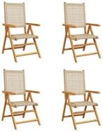 vidaXL Gartenstuhl Gartenstuhl Verstellbar 4 Stk. Beige Poly Rattan Massivholz (4 St)