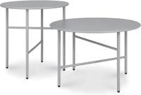 bomoe Beistelltisch 2er Set Beistelltisch Outdoor &Oslash; 44x46cm + &Oslash; 53x36cm, Grau,
