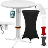Casaria Stehtisch, mit Husse &Oslash;80cm Klappbar Outdoor Rund Hochtisch Partytisch