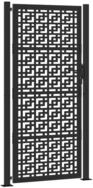 vidaXL Gartentor Gartentor Schwarz 100x200 cm Stahl Kreuz-Design