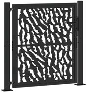 vidaXL Gartentor Gartentor Schwarz 100x100 cm Stahl Trace Design