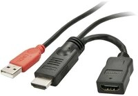 Lindy LINDY HDMI Direktstromversorgungskabel HDMI-A Stecker, USB-A Stecker,