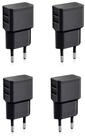 Wicked Chili 4er Set Pro Series Dual USB Ladeger&auml;t 12W / 2400mA Steckernetzteil