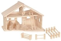 Holztiger Spielfigur HOLZTIGER Stall mit Seilwinde