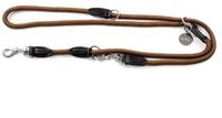 lionto Hundeleine 3-fach verstellbar 200 cm, Nylon mit Kunstleder & Edelstahl