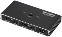SpeaKa Professional SpeaKa Professional HDMI 2.0 Slim KVM 2X1 USB2.0 +IR, Black