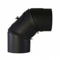 Kamino Flam Ofenrohr Bogen90&deg;Senotherm&reg; schwarz2mm m.T&uuml;r120mm 331705, (1-tlg)