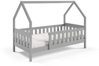 Masseno Einzelbett BELLA 80x190 cm Kinderbett Kiefer Massivholz Grau