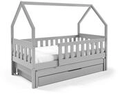 Masseno Etagenbett BAMBINA 80x160 cm mit Schublade Hochbett Massivholz Grau