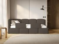Selsey Kinderbett CLOUDY, Matratze, Lattenrost und Stauraum, Chenille hydrophob,