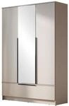 MIRJAN24 Kleiderschrank Spirit 3D (mit drei Dreht&uuml;ren und Schublade) Frontspiegel,
