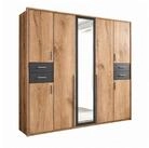 luma-home Dreht&uuml;renschrank 22570 (B228/H210/T58 cm Kleiderschrank mit Spiegel,
