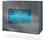 Vladon Kommode Gr&ouml;mitz V3 (Moderner K&uuml;chenschrank, mit 2 gro&szlig;en Glast&uuml;ren inkl.