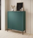 Selsey Highboard VELLORE, 2-t&uuml;rig mit 6 F&auml;chern, schwarzem Gestell, 125 cm hoch