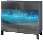 Vladon Kommode Bari V3 (Moderner K&uuml;chenschrank, mit 2 gro&szlig;en Glast&uuml;ren inkl. RGB