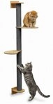 eyepower Kratzbaum zur Wandmontage - 130cm Wandkratzbaum f&uuml;r Katzen mit 2 Bambus