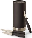 ECHTWERK Messerblock (4tlg), Messer Set 4tlg mit Borsteneinsatz 11 cm x 22 cm, inkl.