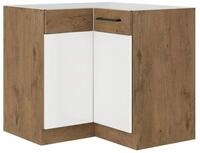K&uuml;chen-Preisbombe Eckunterschrank 90x90 K&uuml;che Vigo Hochglanz wei&szlig; Eiche Lancelot