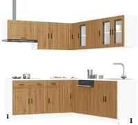 vidaXL Schrankmodule 11-tlg. K&uuml;chenschrank-Set Porto Artisan-Eiche Holzwerkstoff