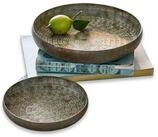 Mirabeau Tablett Tablett 2er Set Birse antikbronze, Aluminium