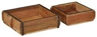 vidaXL Aufbewahrungskorb Tablett 2 pcs Braun 29 x 31 x 10 cm Massives upgecyceltes