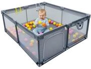 relaxdays Laufgitter Laufstall Baby mit 50 B&auml;llen, 150 x 180 cm