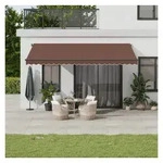 vidaXL Markise Markise Manuell mit LEDs Braun 500x300 cm
