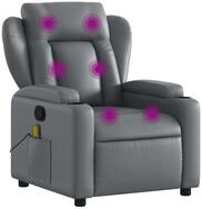 vidaXL Sessel Massagesessel Relaxsessel Grau Kunstleder (1-St)