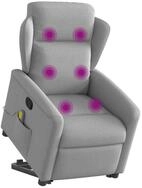 vidaXL Sessel Massagesessel mit Aufstehhilfe Wolkengrau Stoff (1-St)