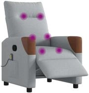 vidaXL Sessel Massagesessel Elektrisch Hellgrau Stoff (1-St)