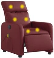 vidaXL Sessel Massagesessel Elektrisch Weinrot Kunstleder (1-St)