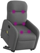 vidaXL Sessel Massagesessel mit Aufstehhilfe Dunkelgrau Stoff (1-St)
